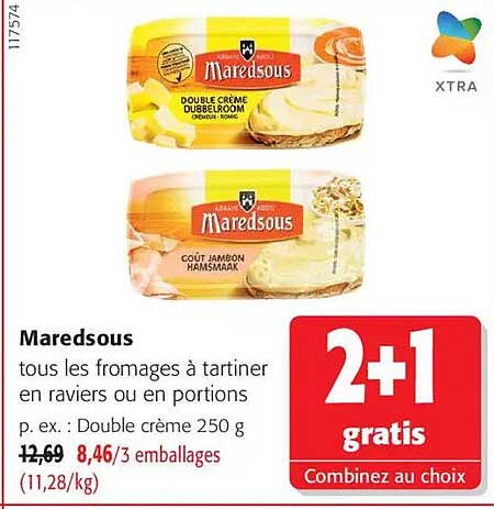 Maredsous tous les fromages à tartiner en raviers ou en portions