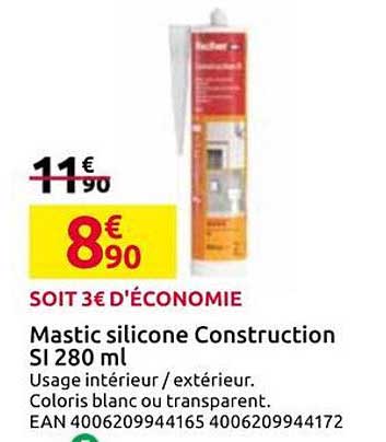 Mastic silicone Construction SI 280 ml