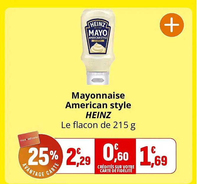 Mayonnaise American style HEINZ Le flacon de 215 g