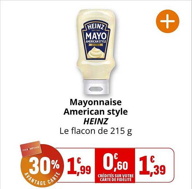 Mayonnaise American style HEINZ Le flacon de 215 g