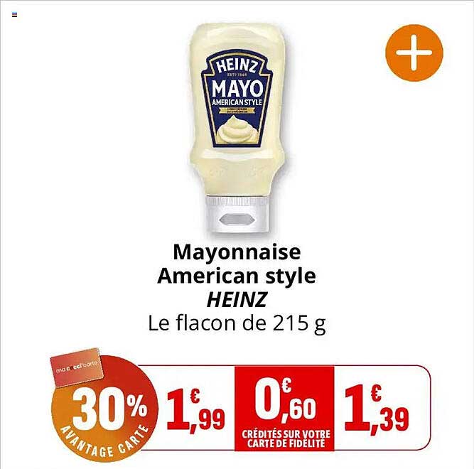 Mayonnaise American style HEINZ Le flacon de 215 g