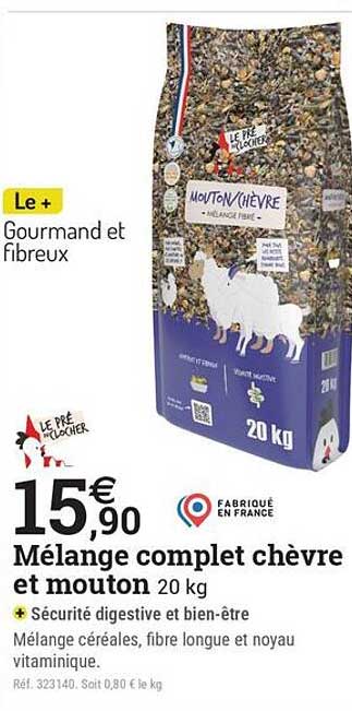 Mélange complet chèvre et mouton 20 kg