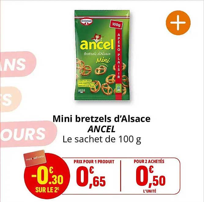 Mini bretzels d’Alsace ANCEL Le sachet de 100 g