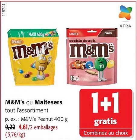 M&M’s ou Maltesers tout l’assortiment