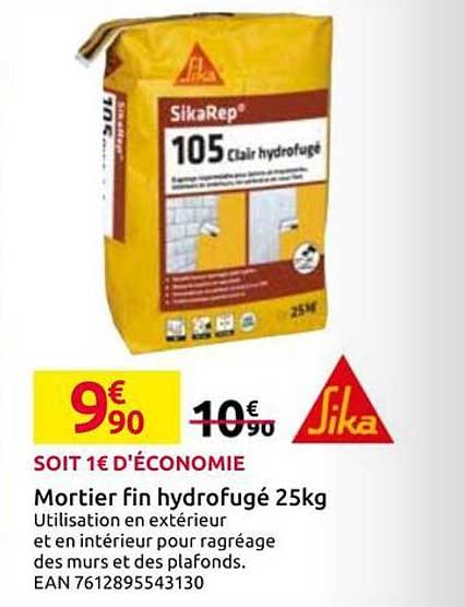 Mortier fin hydrofugé 25kg