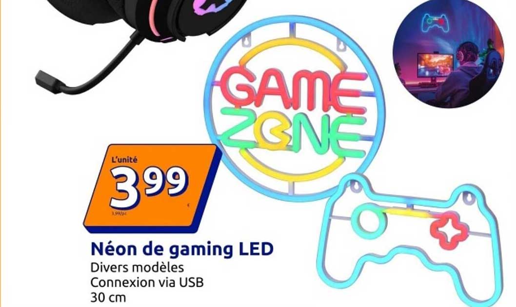 Néon de gaming LED