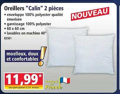 Oreillers "Calin" 2 pièces