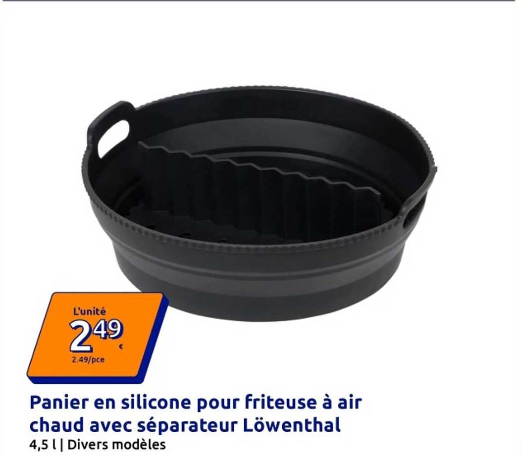 Panier en silicone pour friteuse à air chaud avec séparateur Löwenthal