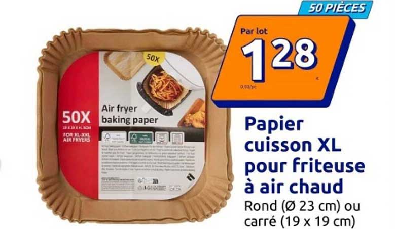 Papier cuisson XL pour friteuse à air chaud