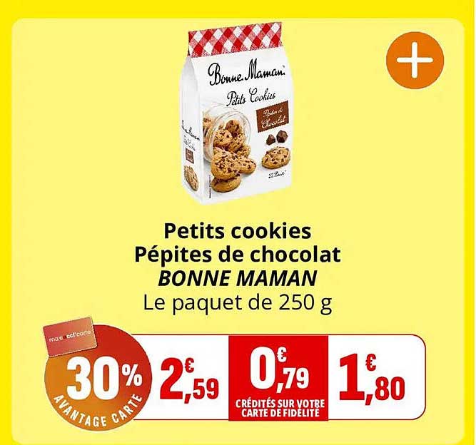 Petits cookies Pépite de chocolat BONNE MAMAN Le paquet de 250 g