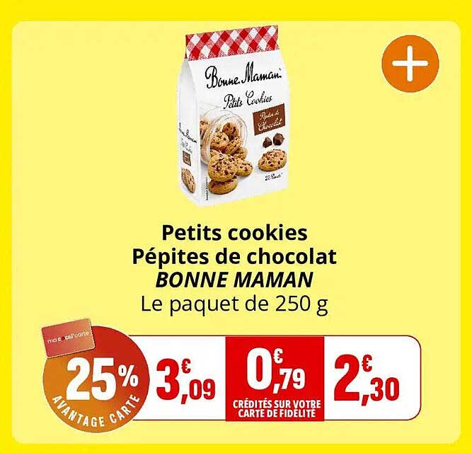 Petits cookies Pépites de chocolat BONNE MAMAN Le paquet de 250 g