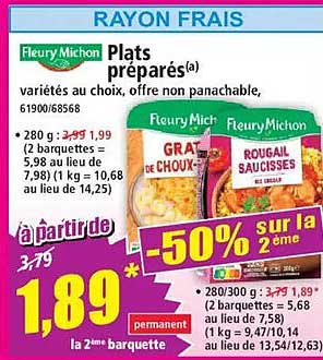 Plats préparés(a) variétés au choix, offre non panachable
