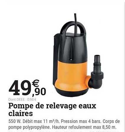 Pompe de relevage eaux claires