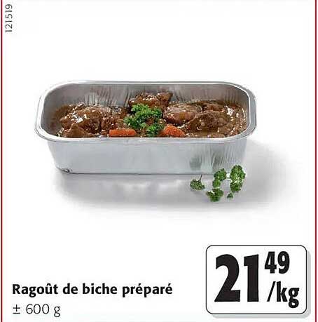 Ragoût de biche préparé ± 600 g