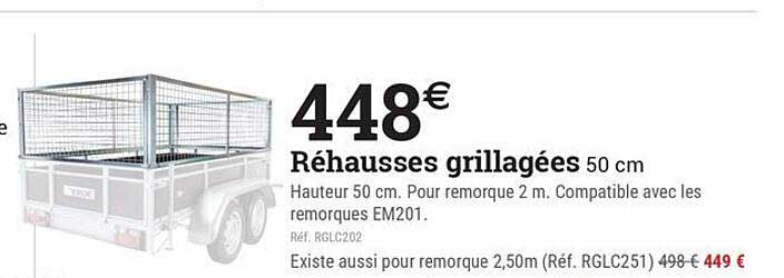 Réhausses grillagées 50 cm
