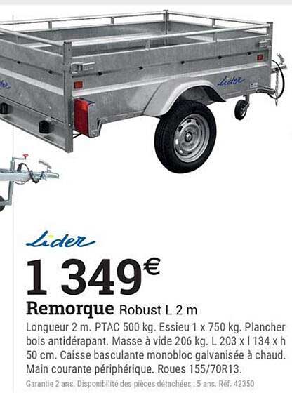 Remorque Robust L 2 m
