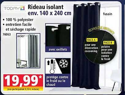 Rideau isolant env. 140 x 240 cm