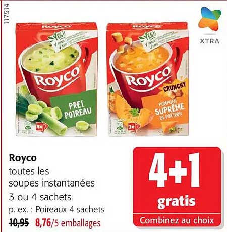 Royco toutes les soupes instantanées 3 ou 4 sachets