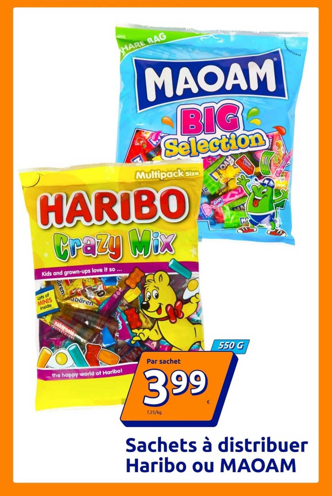 Sachets à distribuer Haribo ou MAOAM