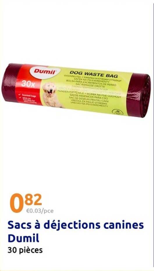 Sacs à déjections canines Dumi 30 pièces