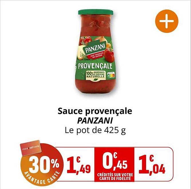 Sauce provençale PANZANI Le pot de 425 g