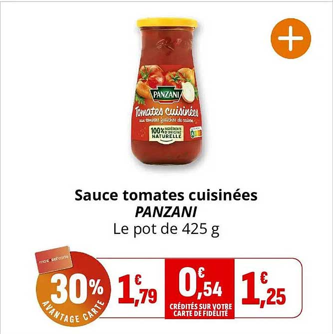 Sauce tomates cuisinées PANZANI Le pot de 425 g