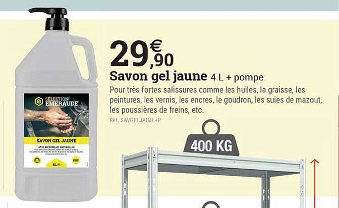 Savon gel jaune 4 L + pompe