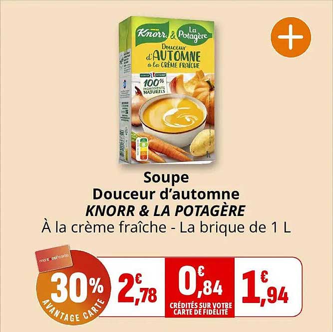 Soupe Douceur d’automne KNORR & LA POTAGÈRE À la crème fraîche - La brique de 1 L