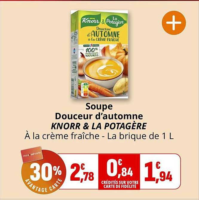 Soupe Douceur d’automne KNORR & LA POTAGÈRE À la crème fraîche - La brique de 1 L