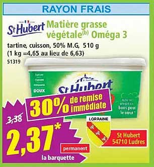 St Hubert Matière grasse végétale(b) Omega 3