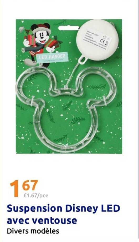 Suspension Disney LED avec ventouse