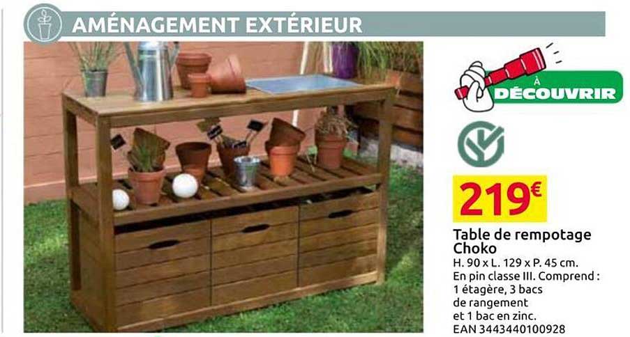 Table de rempotage Choko