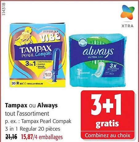 Tampax ou Always tout l’assortiment