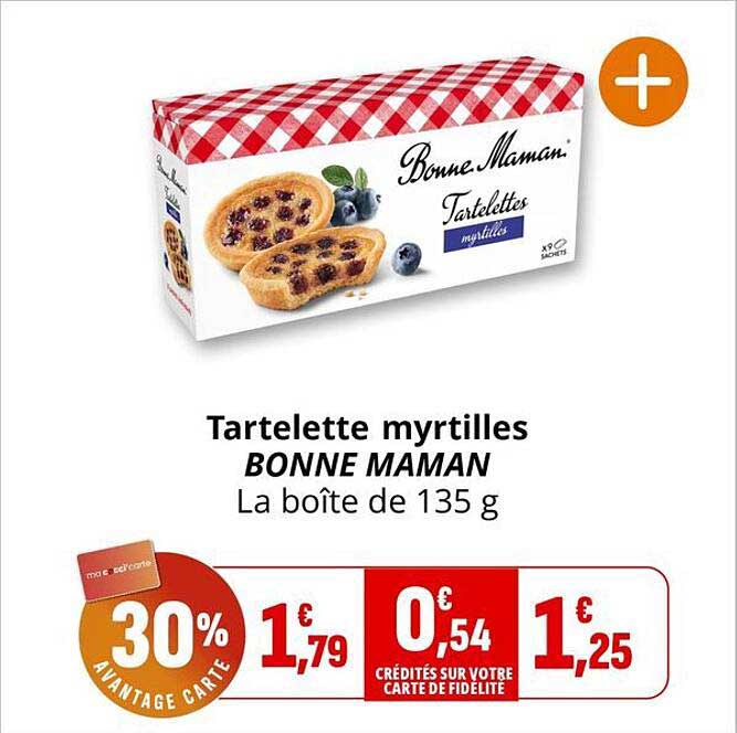 Tartelette myrtilles BONNE MAMAN La boîte de 135 g