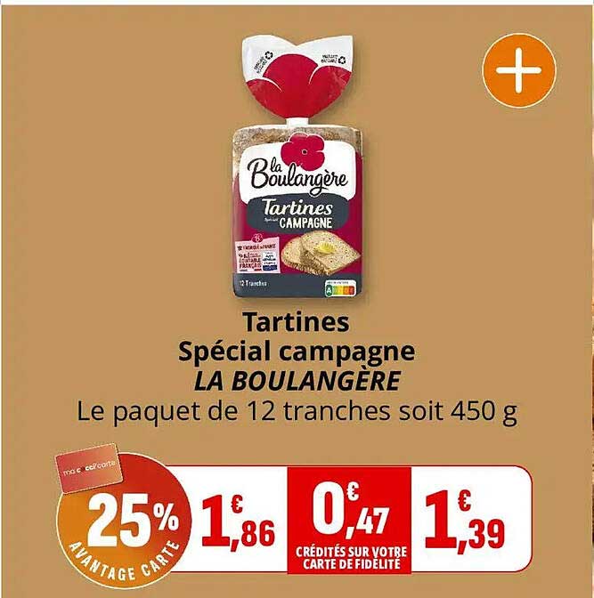 Tartines Spécial campagne LA BOULANGÈRE