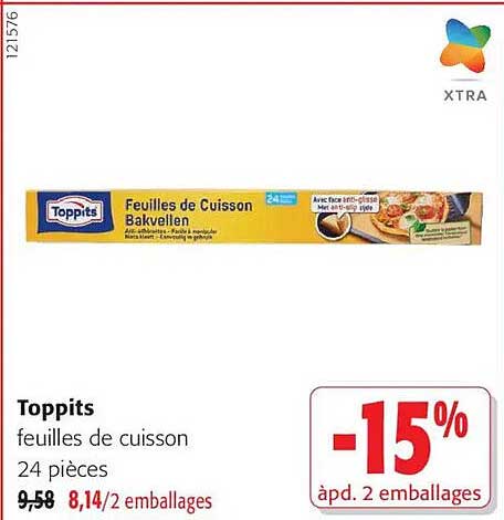 Toppits feuilles de cuisson 24 pièces