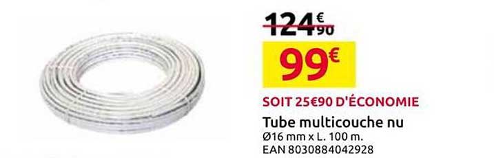 Tube multicouche nu Ø16 mm x L. 100 m.