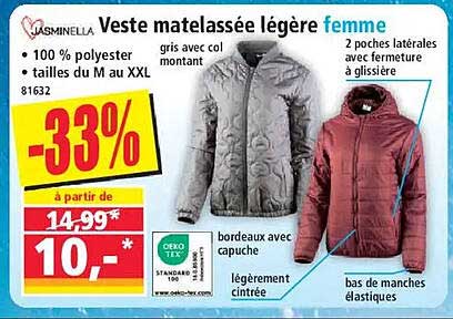 Veste matelassée légère femme