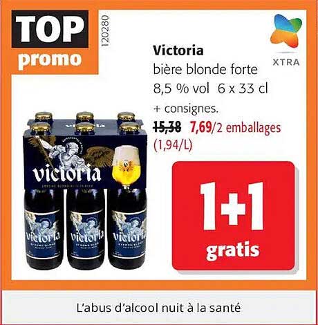 Victoria bière blonde forte 8,5 % vol 6 x 33 cl + consign.es.