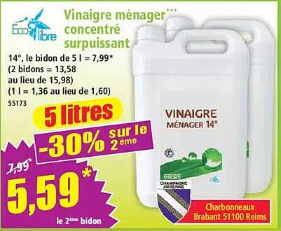 Vinaigre ménager concentré surpuissant