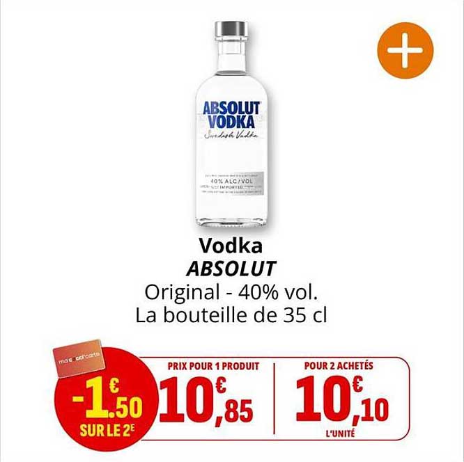 Vodka ABSOLUT Original - 40% vol. La bouteille de 35 cl