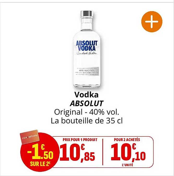 Vodka ABSOLUT Original - 40% vol. La bouteille de 35 cl