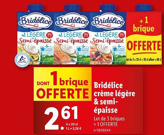 Bridelice crème légère & semi-épaisse