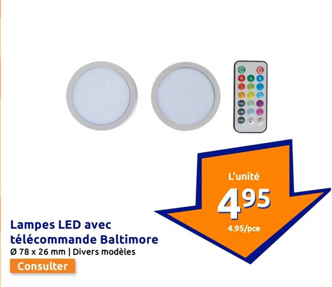 Lampes LED avec télécommande Baltimore