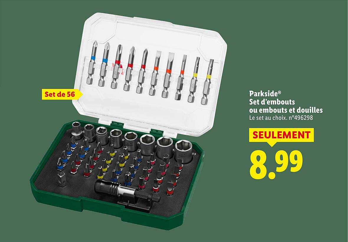 Parkside® Set d'embouts ou embouts et douilles