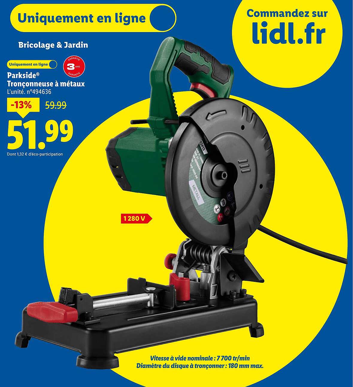 Parkside® Tronçonneuse à métaux