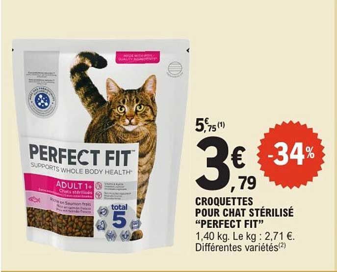CROQUETTES POUR CHAT STÉRILISÉ "PERFECT FIT"