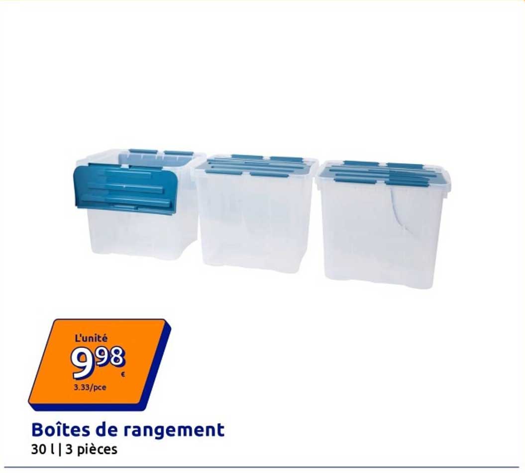 Promo Boîtes De Rangement chez Action - 123Catalogue.fr