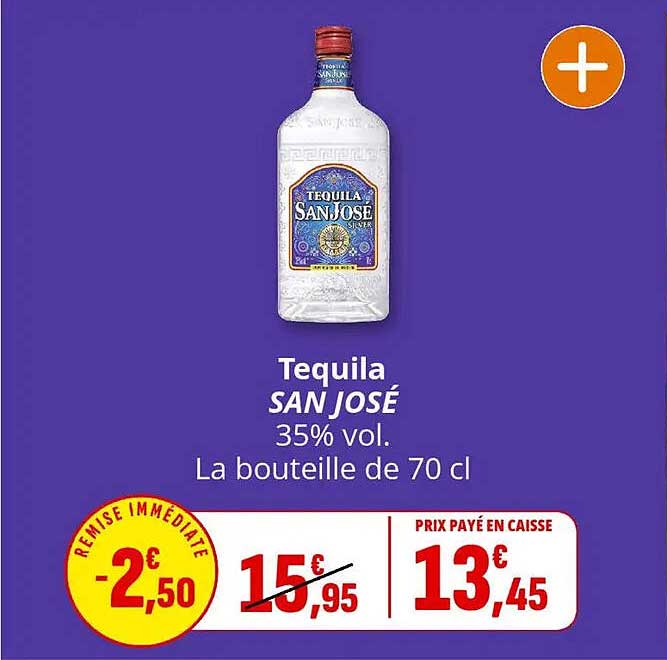 Tequila SAN JOSÉ 35% vol. La bouteille de 70 cl