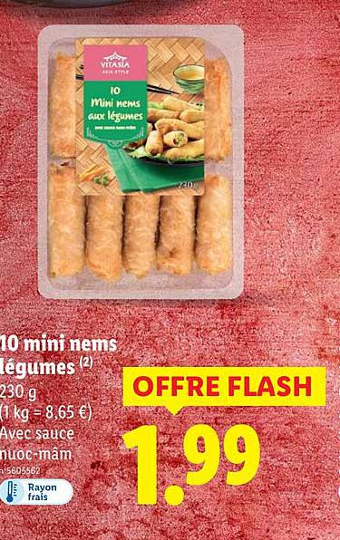 10 mini nems aux légumes
